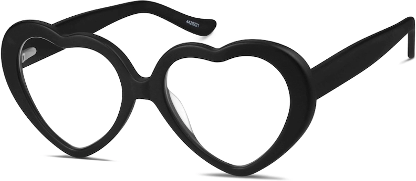 Black Heart-Shaped Glasses #4420221 | Zenni Optical