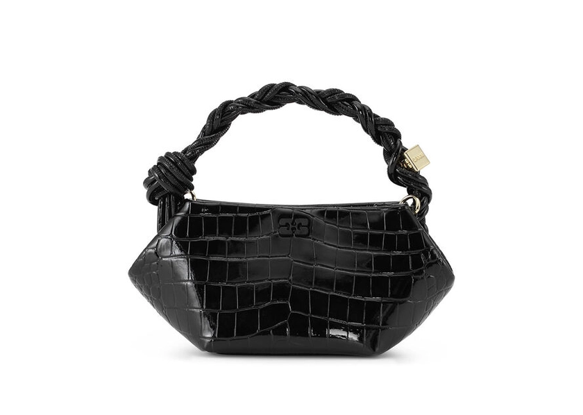 Black Croco Patent Mini GANNI Bou Bag | GANNI NL