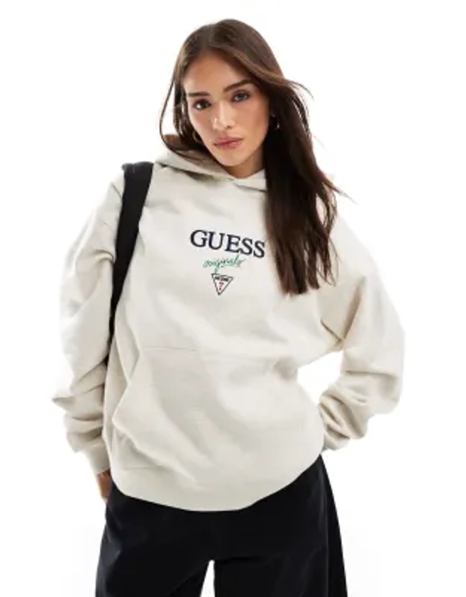 Guess Originals heather baker logo hoodie in gray