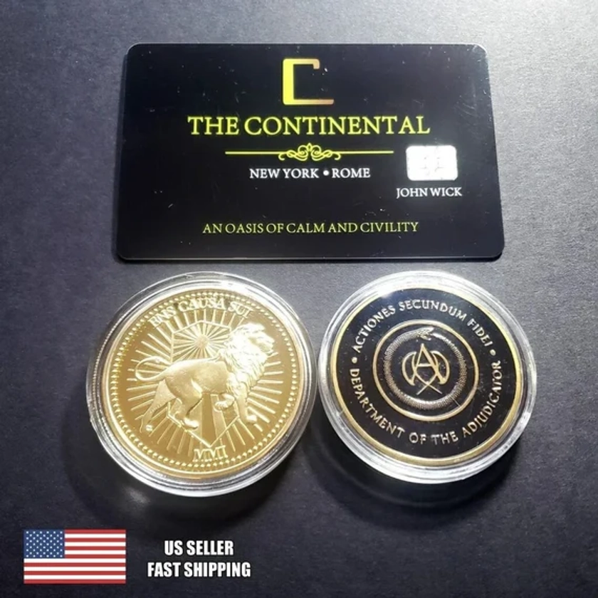 Coin Set: The Continental & Adjudicator Coins Hotel Card Cosplay Costume Prop