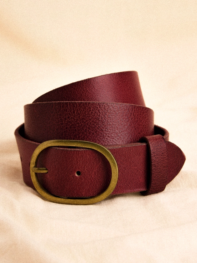 Red Leather Gold Buckle Belt | Apricot Clothing