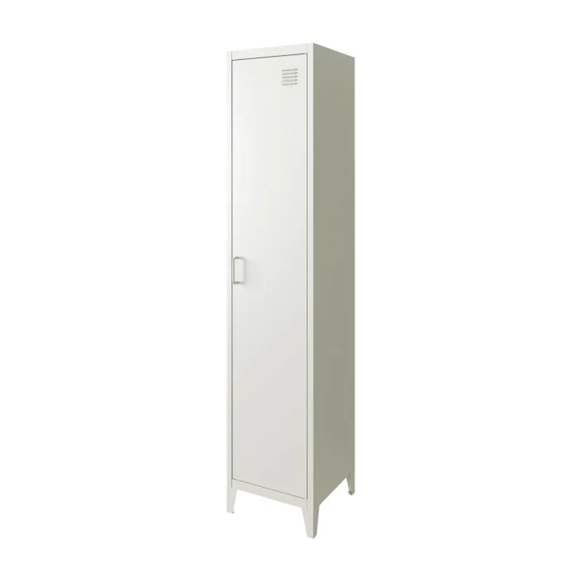 Armoire chambre métal blanc 4 espaces de rangement