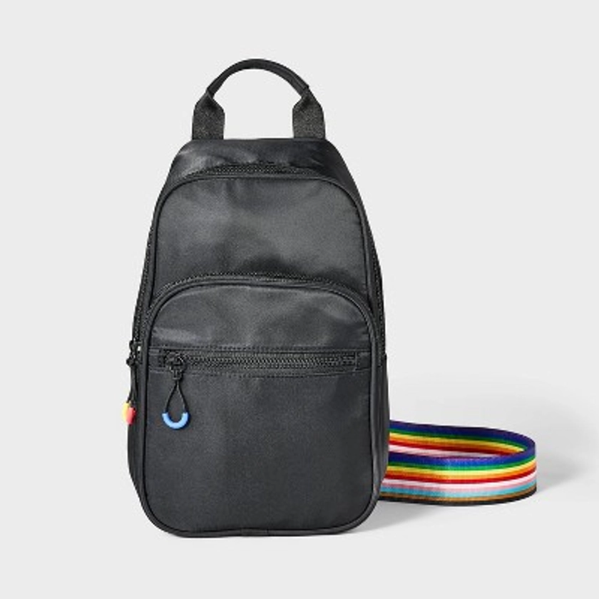 Pride Adult Rainbow Crossbody Bag - Black