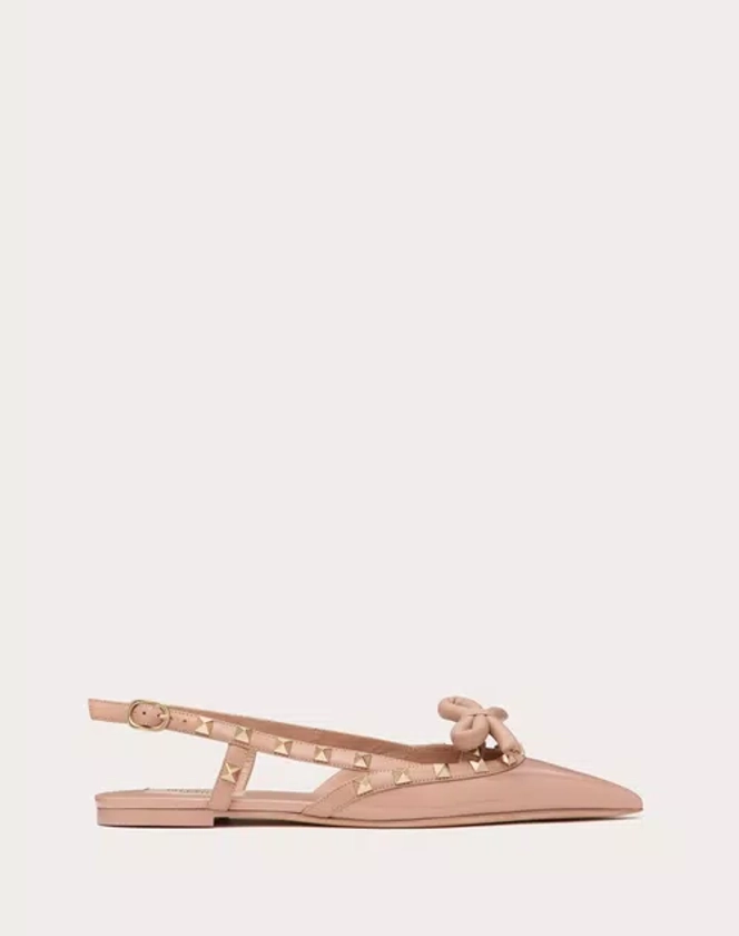 Rockstud Patent-leather Mule for Woman in Poudre | Valentino MY