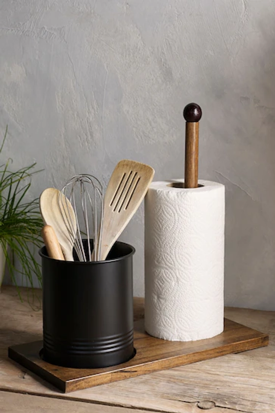 Buy Black Bronx Kitchen Roll & Utensil Holder from the Next UK online shop