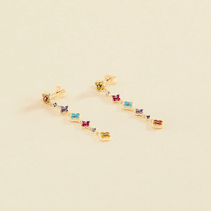 Boucles d'oreilles pendantes BELOVED - Multicolore / Doré
