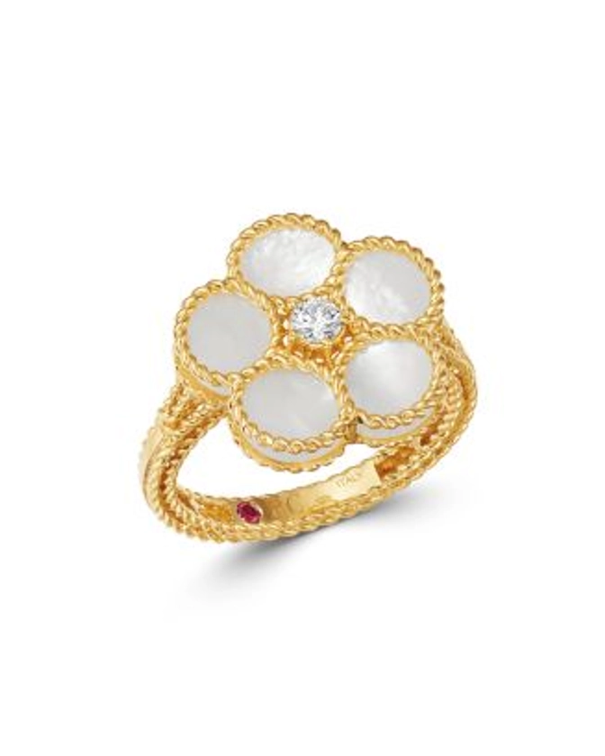 Roberto Coin 18K Yellow Gold Daisy Mother-of-Pearl & Diamond Ring - Exclusive | Bloomingdale's Jewelry & Accessories 