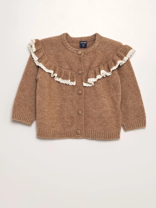 Gilet en tricot avec volants