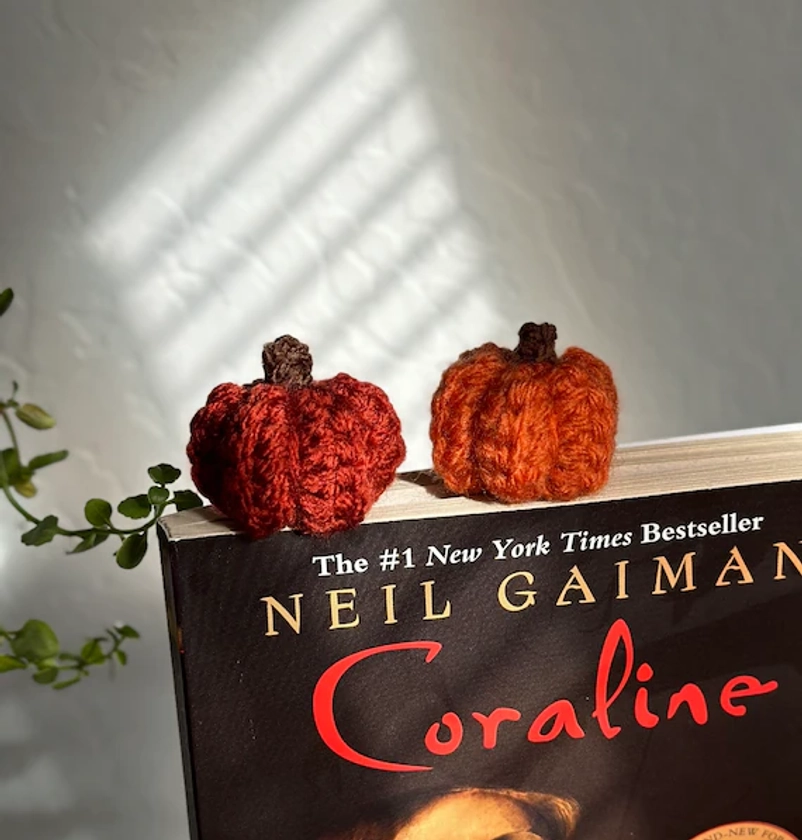 Bookmark pumpkin book mark fall bookmark cottagecore crochet bookmark pumpkin book lovers gift book accessories crochet book charms pumpkins