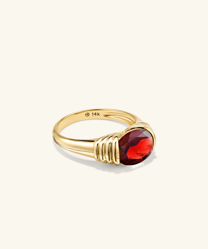 14k Gold Handcrafted Heirloom Garnet Ring - Jewelry | Mejuri