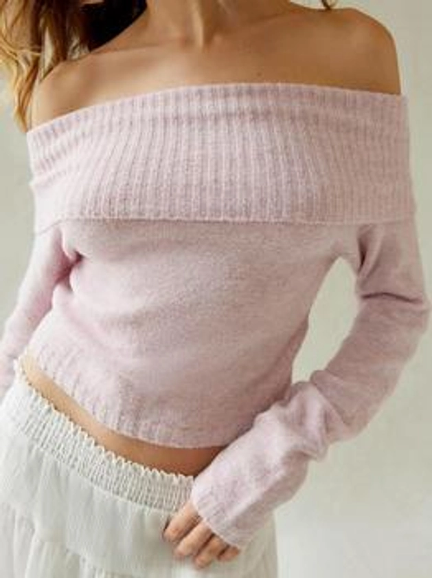 Solid Off Shoulder Sweater