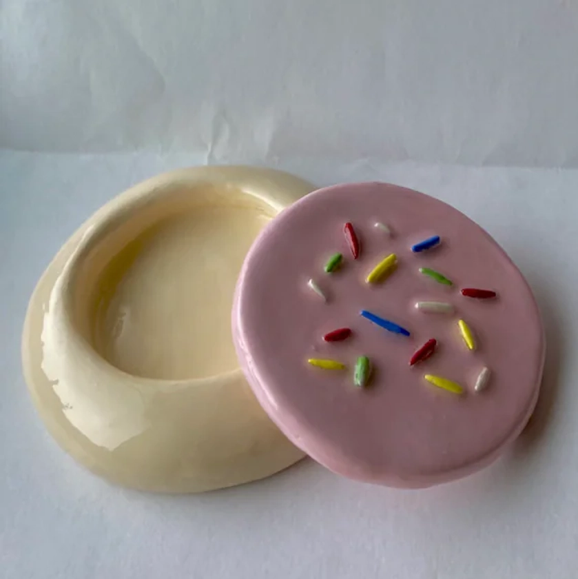 Trinket Box Sugar Cookie With Rainbow Sprinkles. Valentines Day Gift Trinket Tray Ring Dish Desk Organizer - Etsy