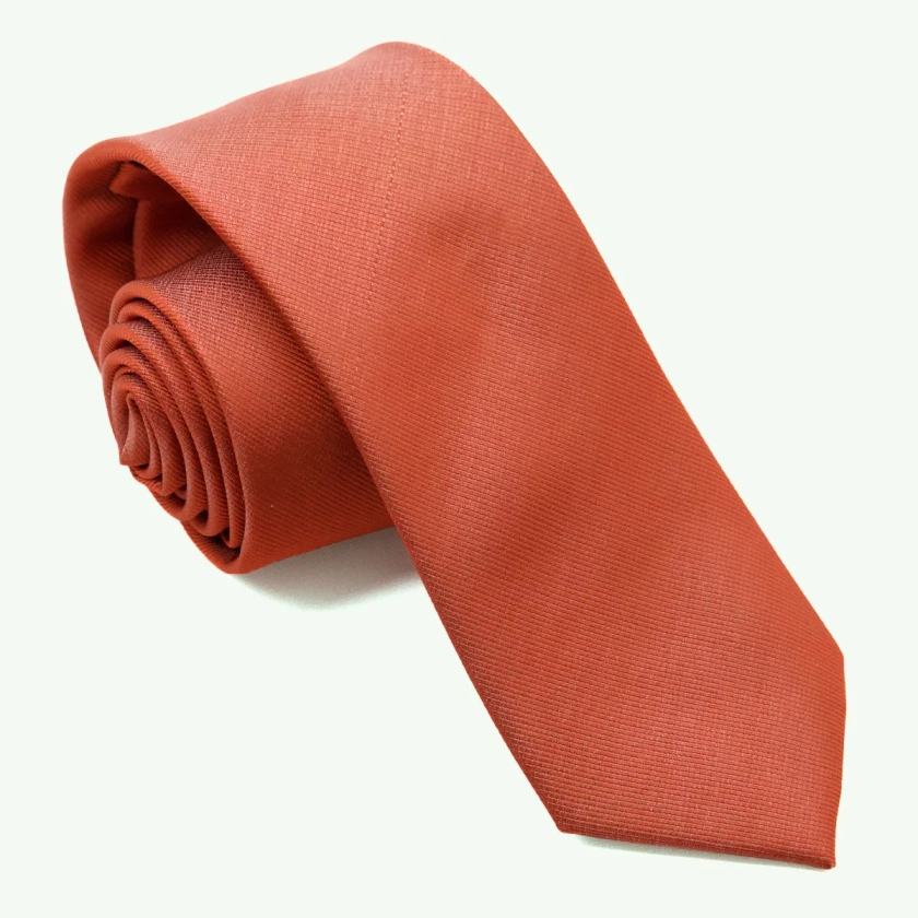 Grosgrain Solid Rust Tie | Silk Ties | Tie Bar