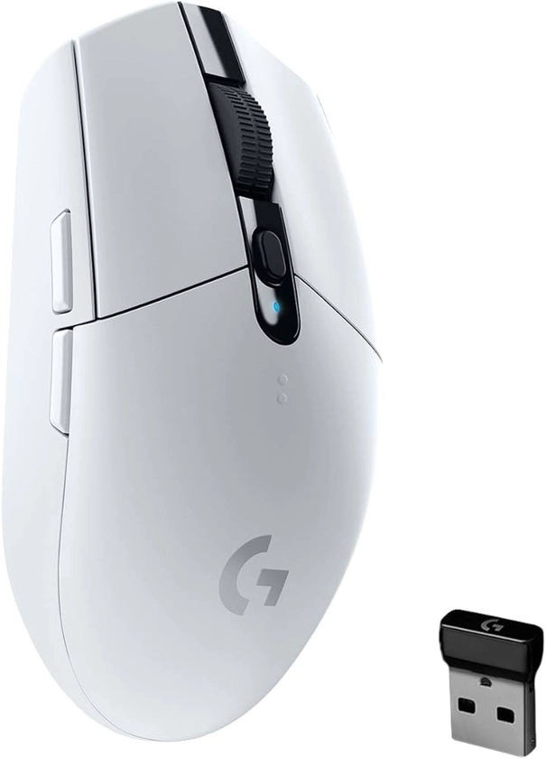 Logitech G305 LIGHTSPEED Wireless Gaming Mouse, HERO 12K Sensor, 12,000 DPI, Lightweight, 6 Programmable Buttons, 250h Battery Life, On-Board Memory, PC/Mac - White