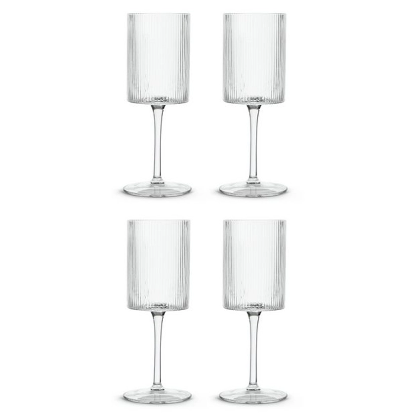 Buy Habitat Ribbed Set of 4 Wine Glasses | Drinking glasses and glassware | Argos