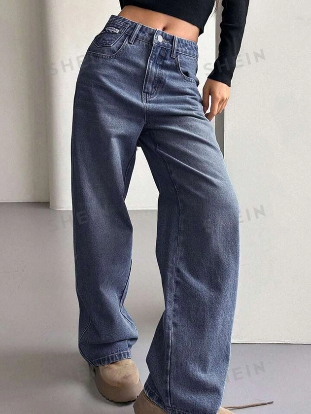 DAZY Slant Pocket Wide Leg Jeans | SHEIN USA