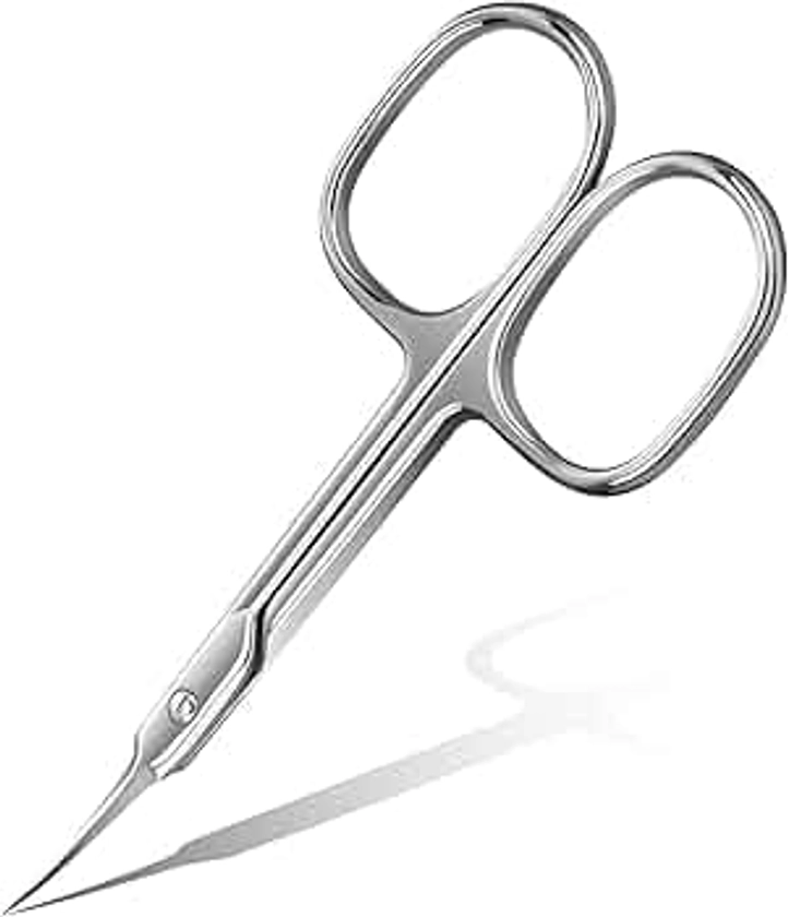 ANRUI Cuticle Scissors Extra Fine Curved Blade, Professional Manicure Scissors, Multi-purpose Stainless Steel Small Scissors With Pointed Tip Beauty Grooming Kit for Eyebrow, Eyelash, Dry Skin