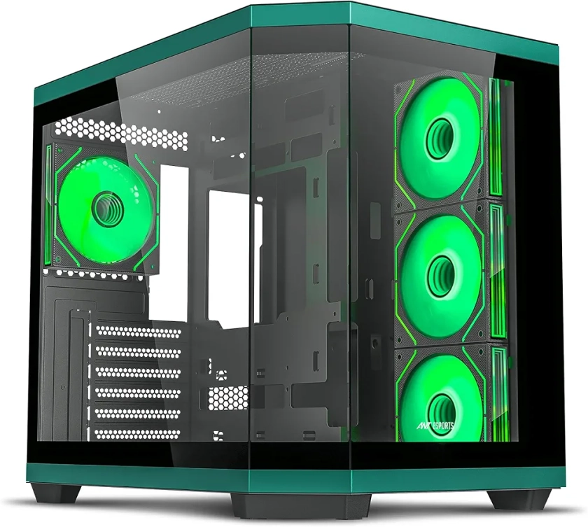 Amazon.in: Buy Ant Esports Crystal X11 Mid-Tower High End Computer Case/Gaming Cabinet - Green Black | Support ATX, Micro-ATX, Mini-ITX | Pre-Installed 4 x 120 mm ARGB Fan Online at Low Prices in India | Ant Esports Reviews & Ratings