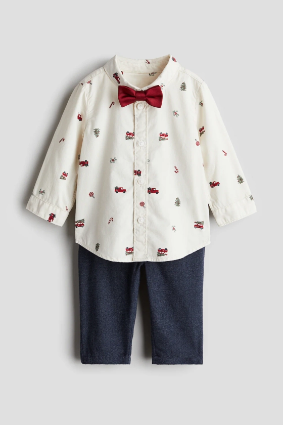 3-piece dressy set - Dark blue/Christmas - Kids | H&M GB