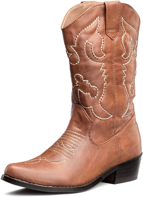 SheSole Cowboy Boots for Women Wide Calf Cowgirl Boots Western Boots Pointed Toe