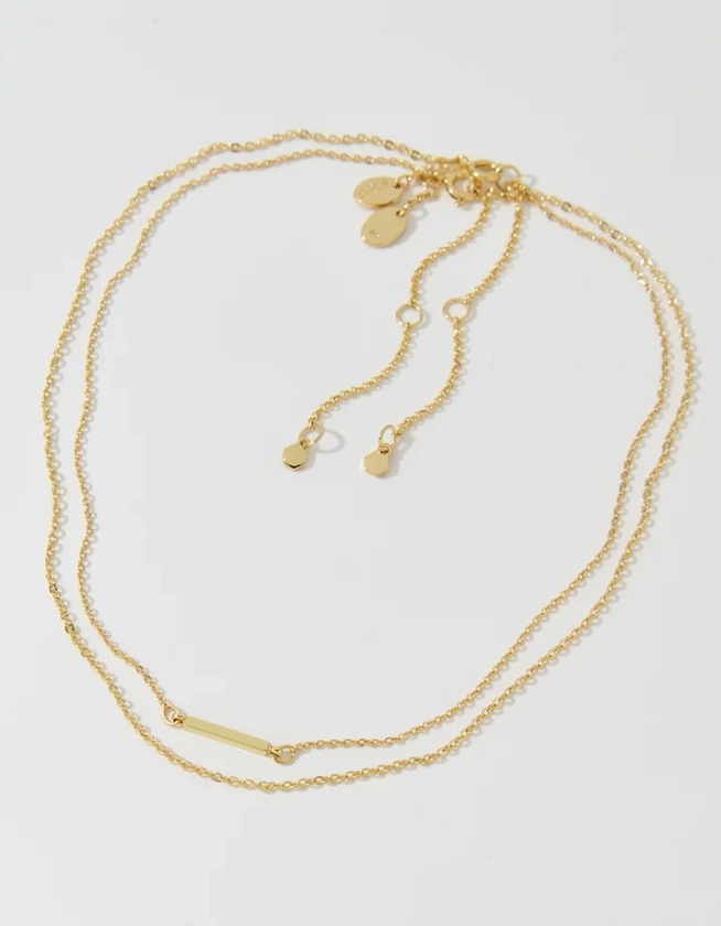 Aerie Dainty Bar Necklace 2-Pack