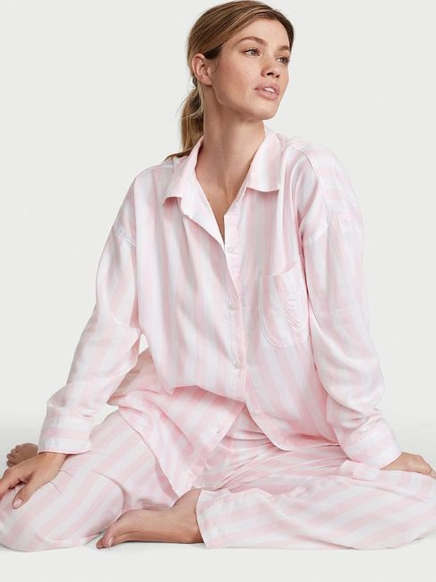 Pretty Blossom Pink Stripe Modal Long Pyjama Set | Victoria's Secret