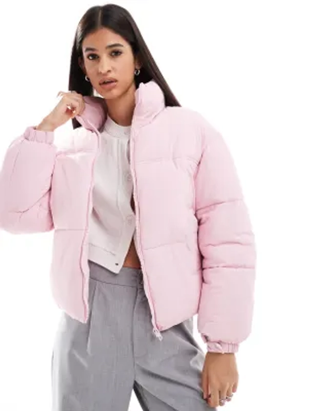 Bershka padded jacket in pale pink | ASOS