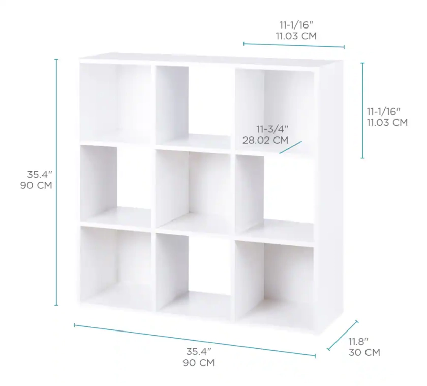 For Living  9-Cube Storage Organizer,  Bookcase/Bookshelf, White | Canadian Tire