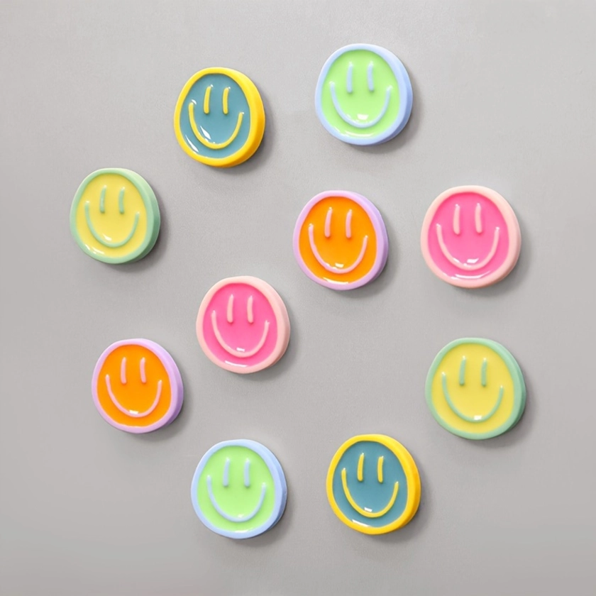 20pcs, Refrigerator Magnets, Colorful Smile Face Fridge Magnets, Cute Decorative Magnets, Office Magnets, Personalized Fridge Magnet For Kitchen Offic