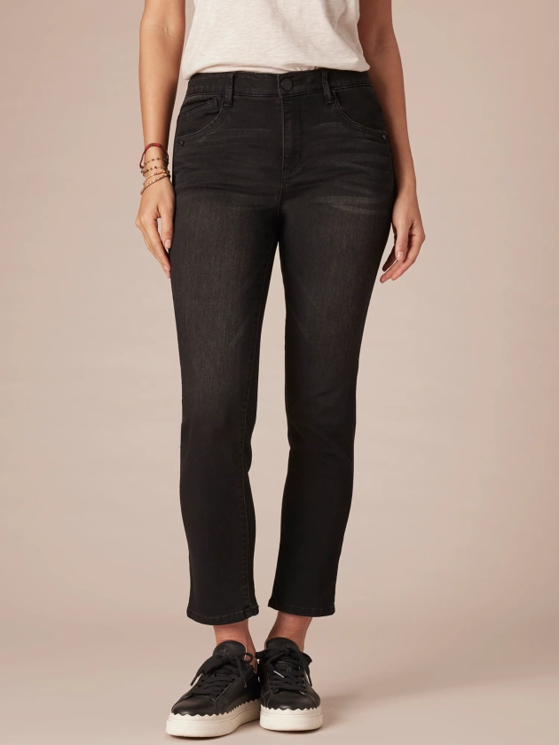 Stretch Black Denim "Ab"solution High Rise Skinny Jean