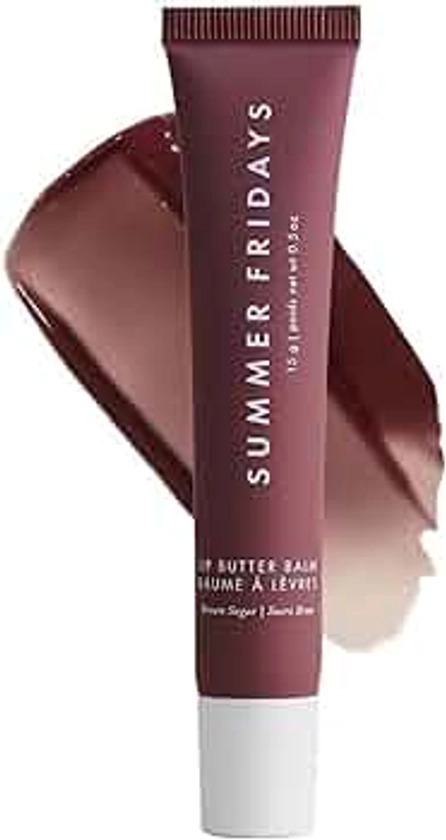 Summer Fridays Lip Butter Balm - Conditioning Lip Mask and Lip Balm for Instant Moisture, Shine and Hydration - Sheer-Tinted, Soothing Lip Care - Brown Sugar (.5 Oz)