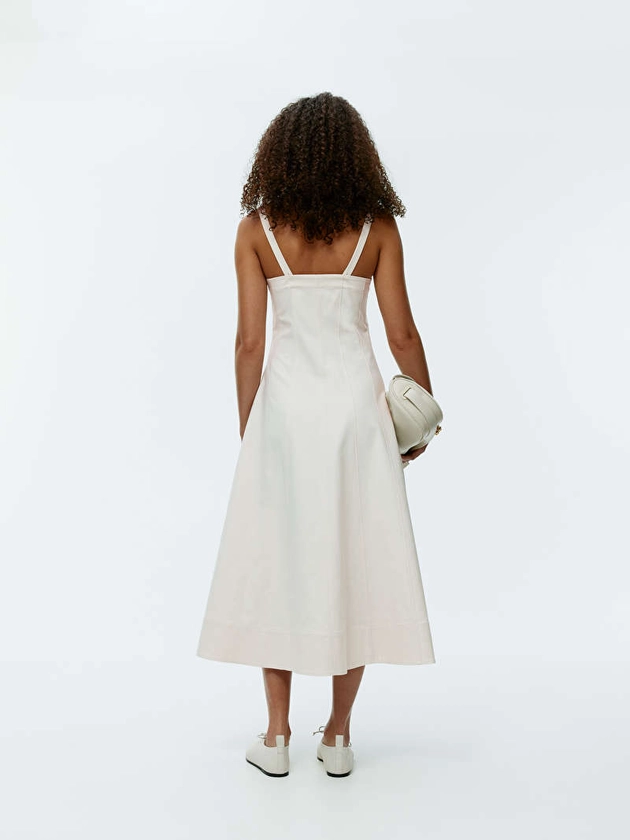 Scoop Neck Panel Dress - White - ARKET GB