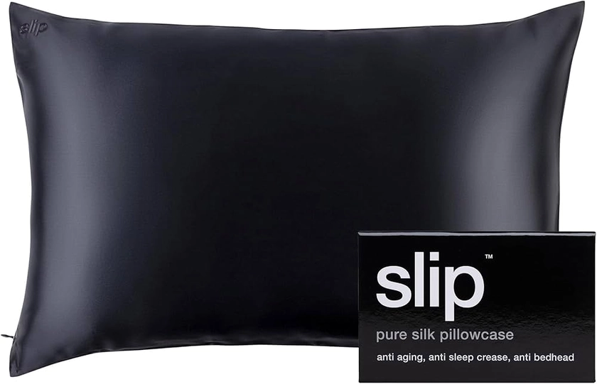 Amazon.com: SLIP Queen Silk Pillow Cases - Queen Size Standard Pillow Case, Black (20" x 30") : Home & Kitchen