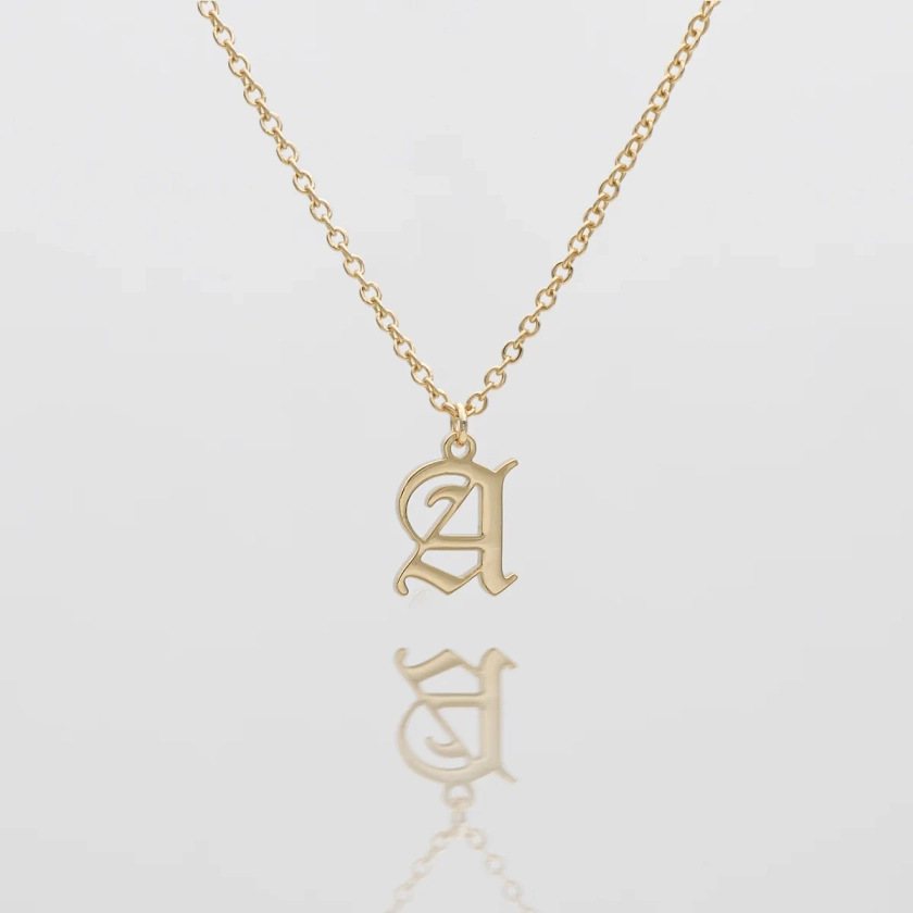 Old English Initial Necklace