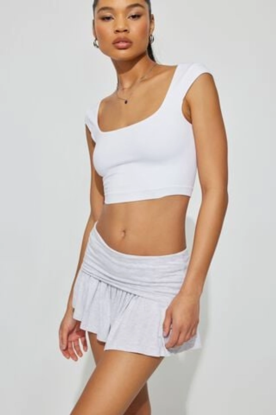 Flowy Knit Mini Skort Gray | Garage