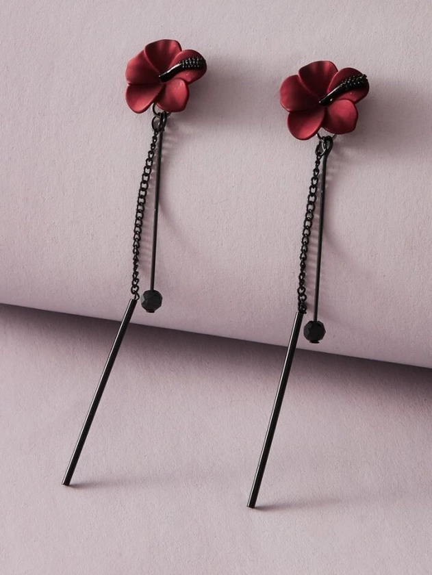 2pcs Fashionable Rose Shaped Earrings For Women, Suitable For Daily Life, Work And Dating