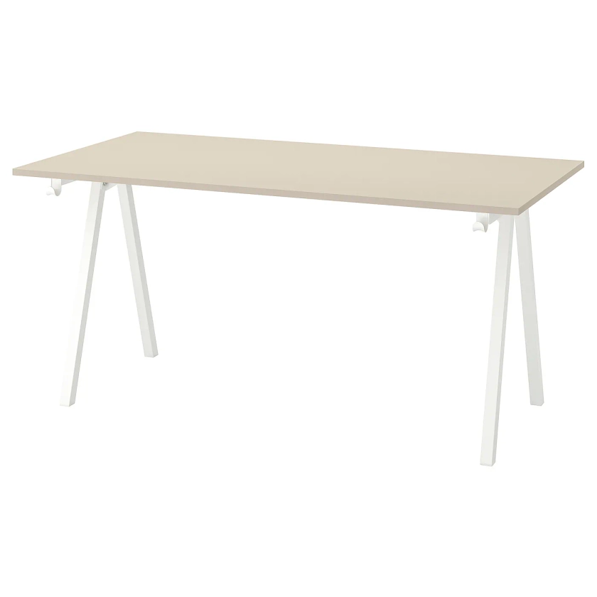 TROTTEN Bureau - beige/blanc 160x80 cm