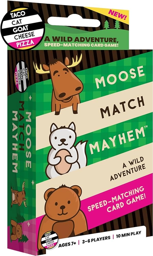 Moose Match Mayhem - by Taco Cat Goat Cheese Pizza – A Wild Adventure, Speed-Matching Card Game! Easy, Fast and Fun for Family Game Night for Kids Ages 7+, Teens, Adults