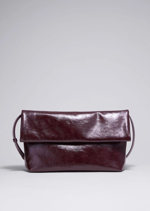 Folded Patent-Leather Clutch
