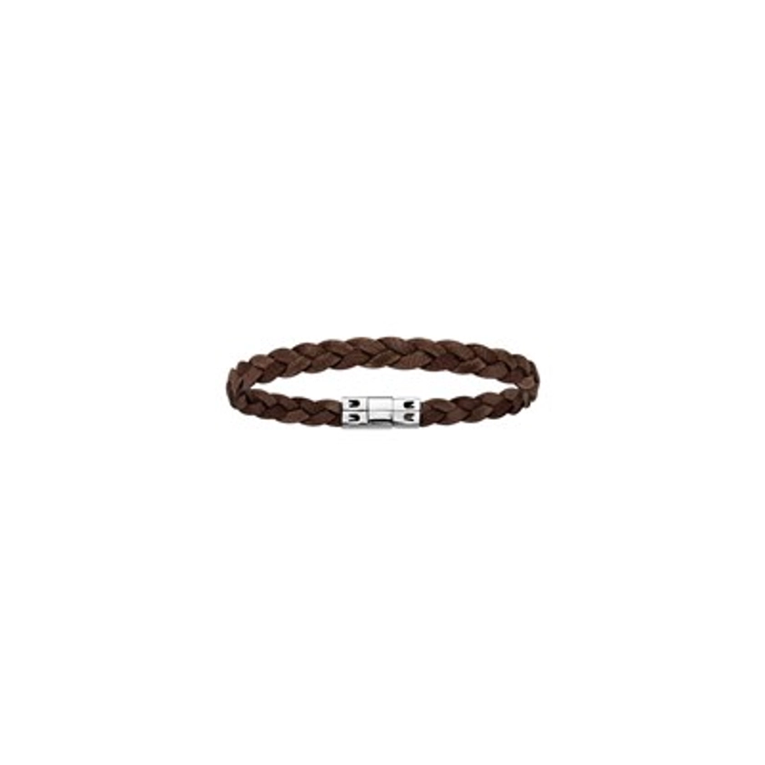Bracelet Tressé - Cuir marron CALAME | MATY