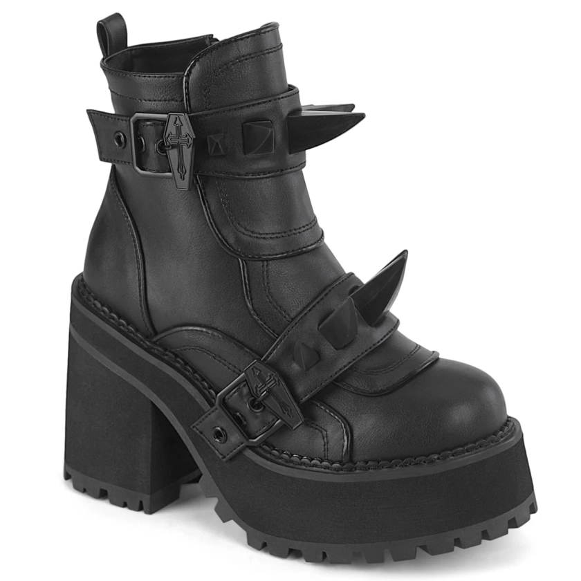 DEMONIA "Assault-72" Boots - Black Vegan Leather