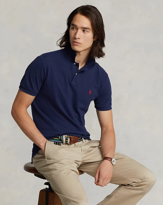 Custom Slim Fit Mesh Polo Shirt | Ralph Lauren UK