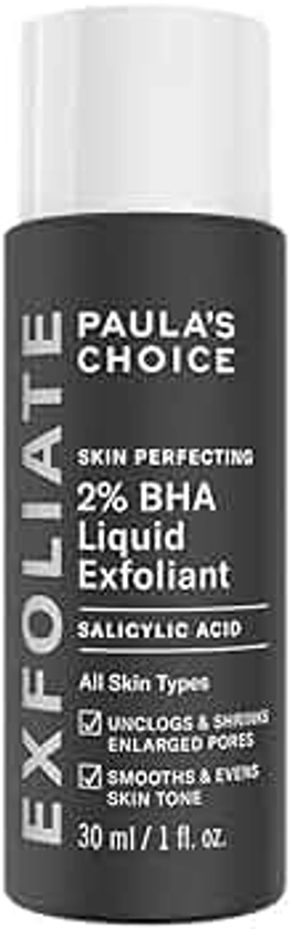 Paula's Choice SKIN PERFECTING 2% BHA Lotion Exfoliant - Exfoliant Visage Élimine les Points Noirs, Pores Dilatés & Imperfections - avec Acide Salicylique - Peaux Mixtes - 30 ml