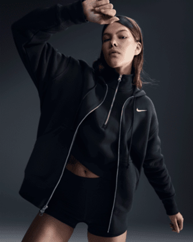 Sweat à capuche et zip oversize Nike Sportswear Phoenix Fleece pour Femme