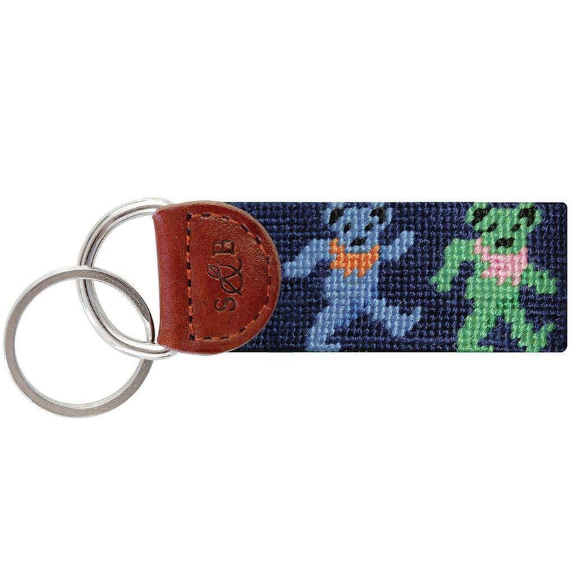Smathers and Branson Dancing Bears Needlepoint Key Fob in Navy – Country Club Prep