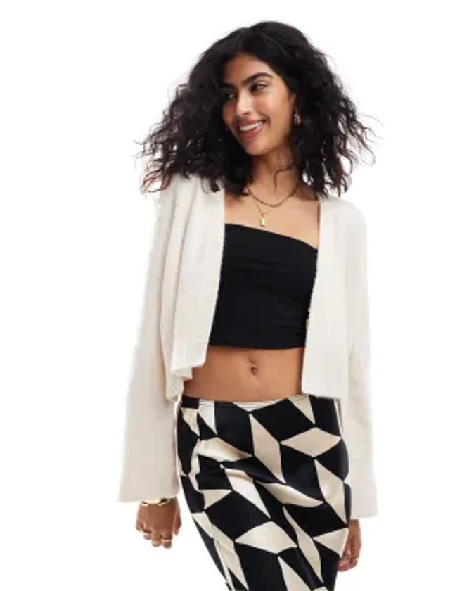 ASOS DESIGN edge to edge cardigan in cream | ASOS