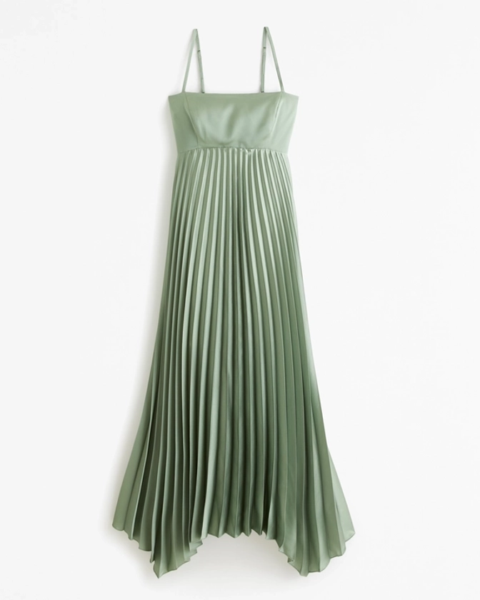 Women's The A&F Giselle Clasp-Back Pleated Midi Dress | Women's Dresses & Jumpsuits | Abercrombie.com