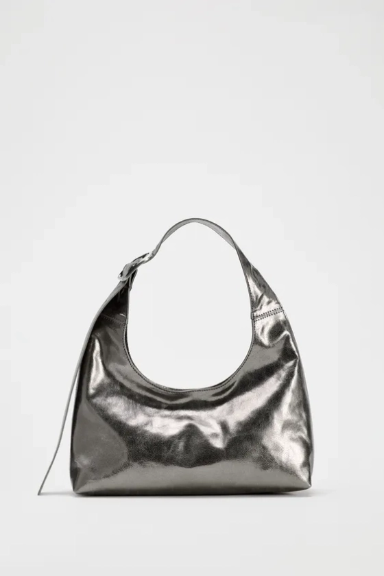 METALLIC-EFFECT MINI BUCKET BAG