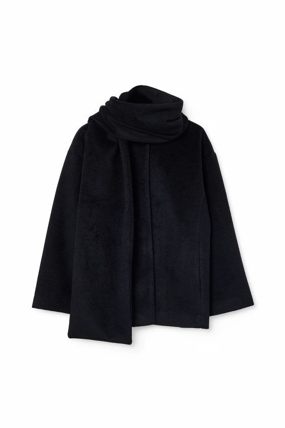 Manteau court avec foulard