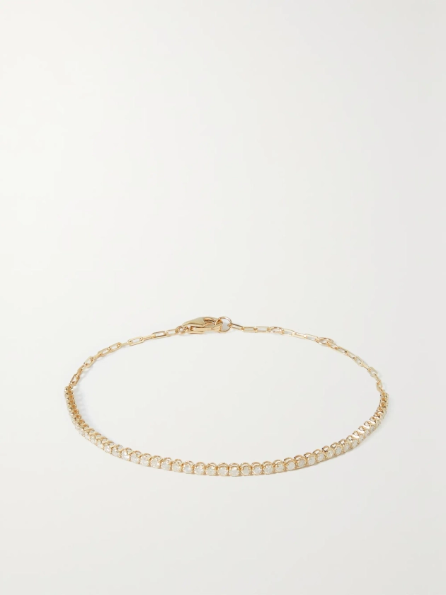 STONE AND STRAND Drop Shot gold diamond bracelet | NET-A-PORTER